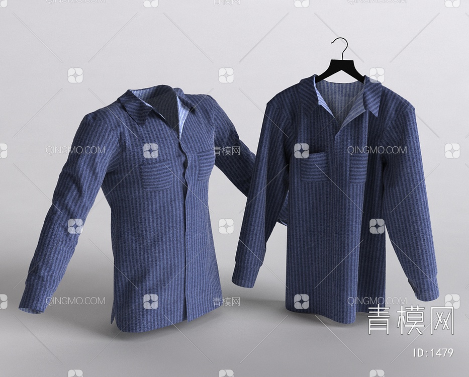 衣服衬衫长袖3D模型下载【ID:1479】