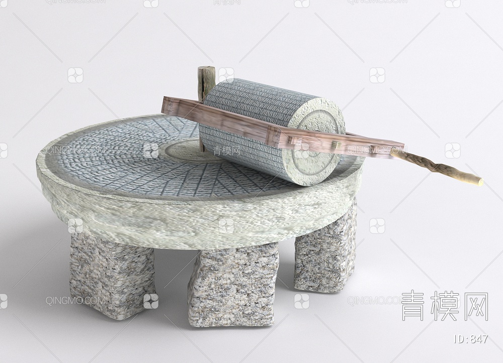 石头磨子磨坊3D模型下载【ID:847】