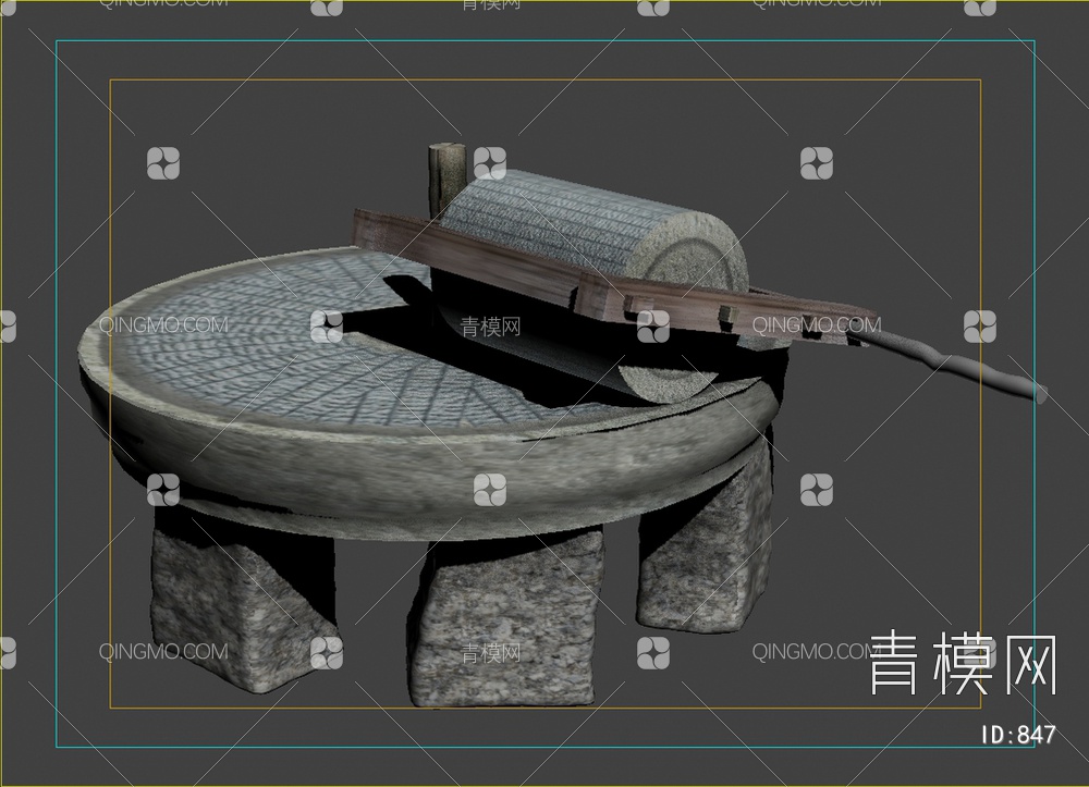石头磨子磨坊3D模型下载【ID:847】