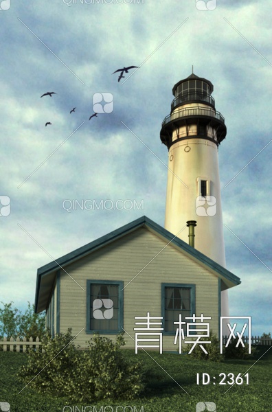 西式海岸灯塔3D模型下载【ID:2361】