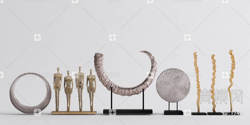 象牙牛角石头装饰3D模型下载【ID:1741】