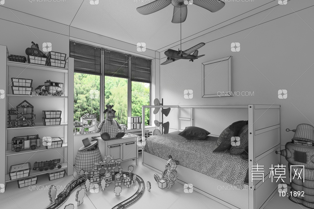 儿童卧室3D模型下载【ID:1892】