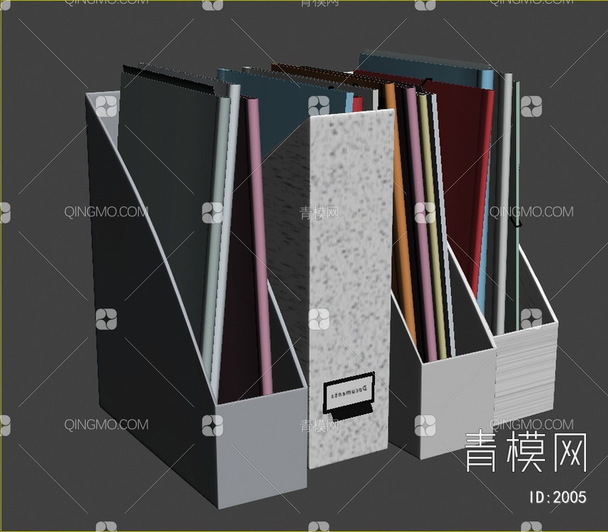 办公收纳盒书籍3D模型下载【ID:2005】