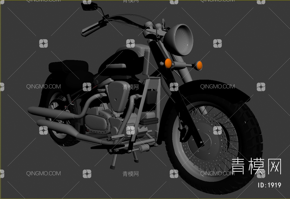 摩托车哈雷摩托车3D模型下载【ID:1919】
