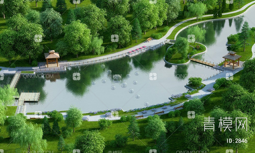 全模公园河道3D模型下载【ID:2846】