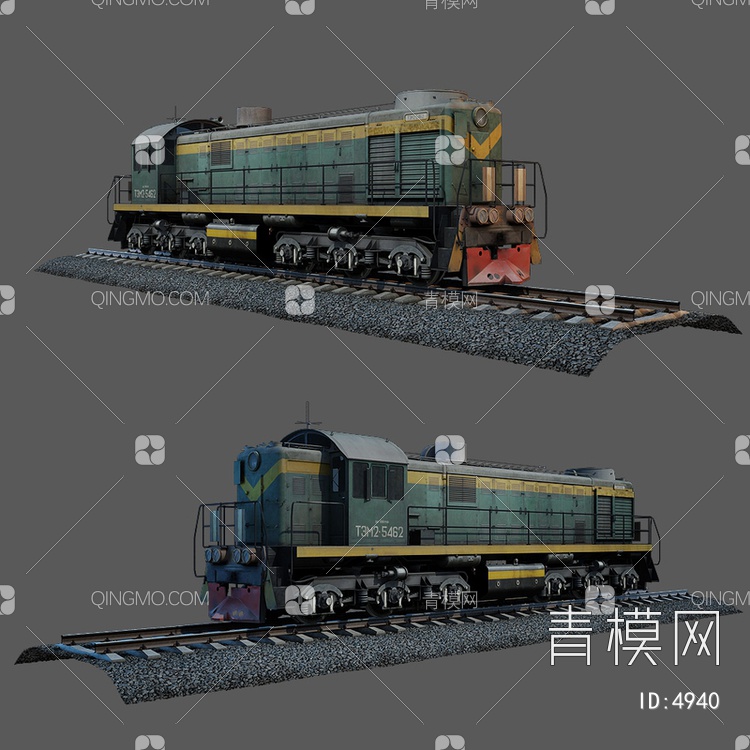 火车车头3D模型下载【ID:4940】
