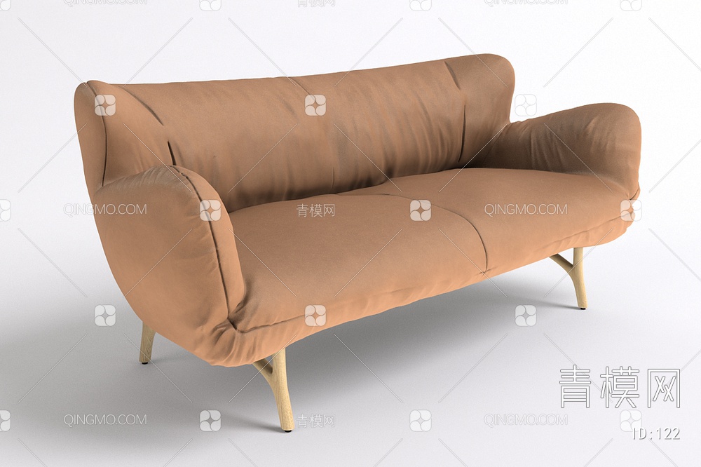 双人沙发3D模型下载【ID:122】