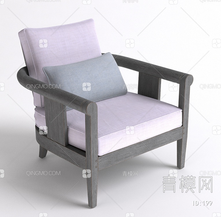 单人沙发3D模型下载【ID:199】