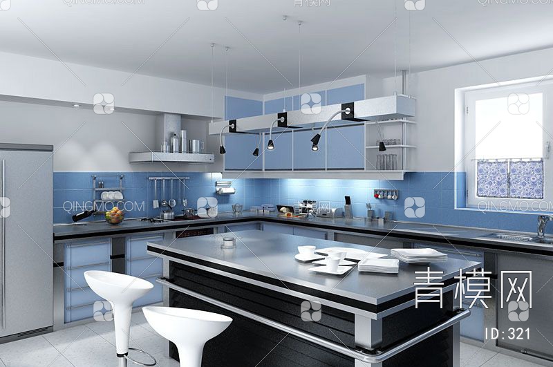 开放式厨房3D模型下载【ID:321】