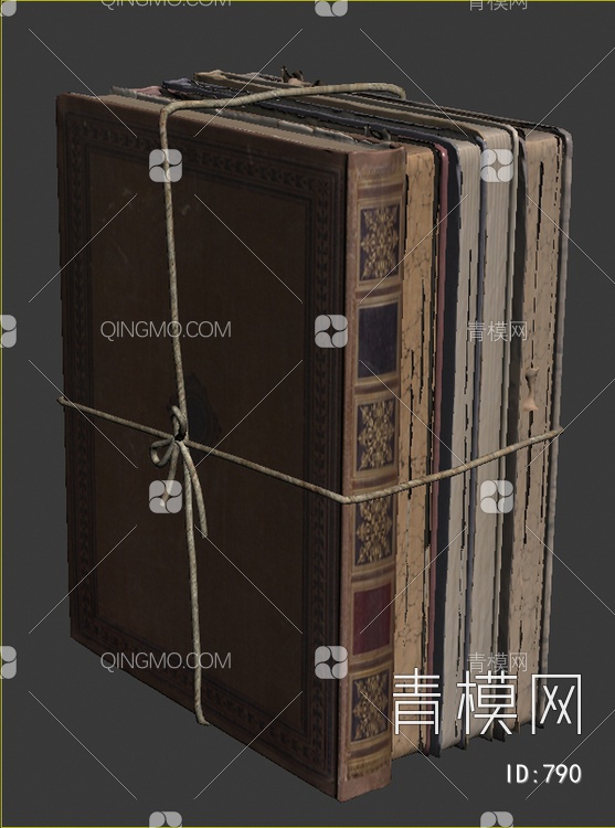复古老旧书籍3D模型下载【ID:790】