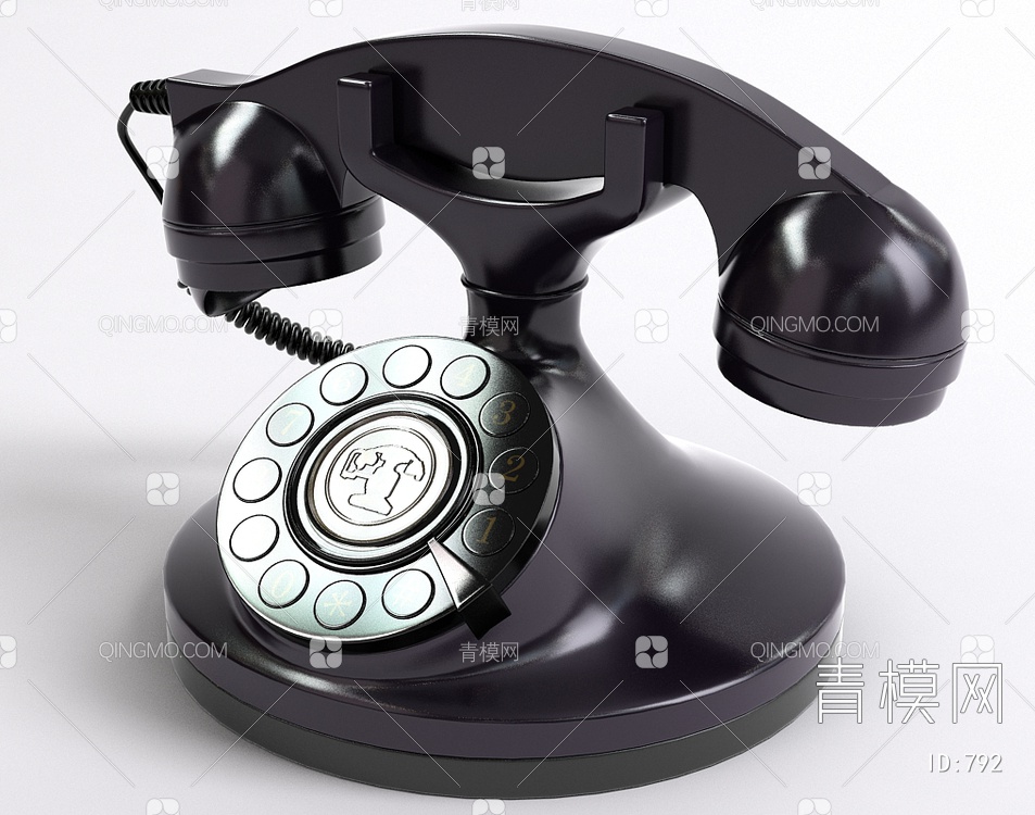 复古转轮固定电话3D模型下载【ID:792】