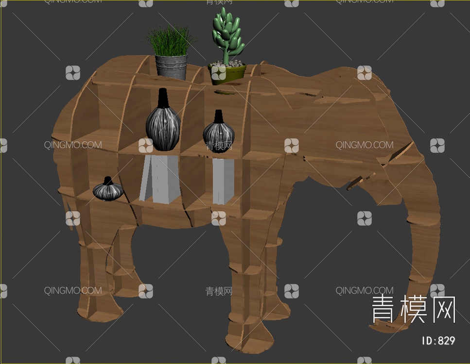 大象书架3D模型下载【ID:829】