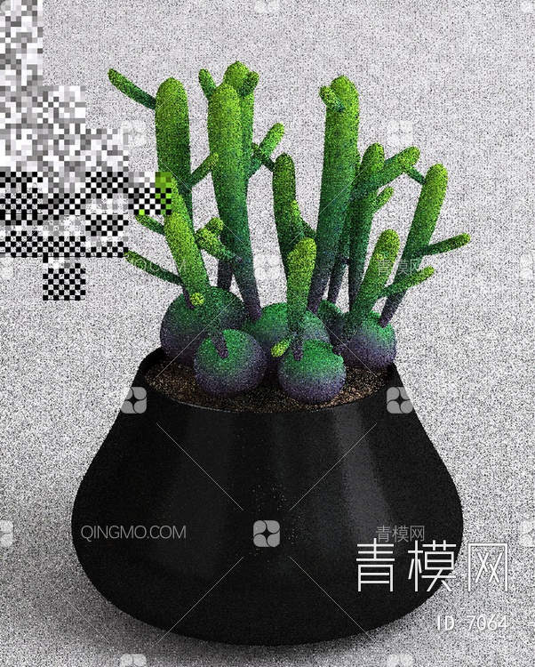 室内植物花盆3D模型下载【ID:7064】