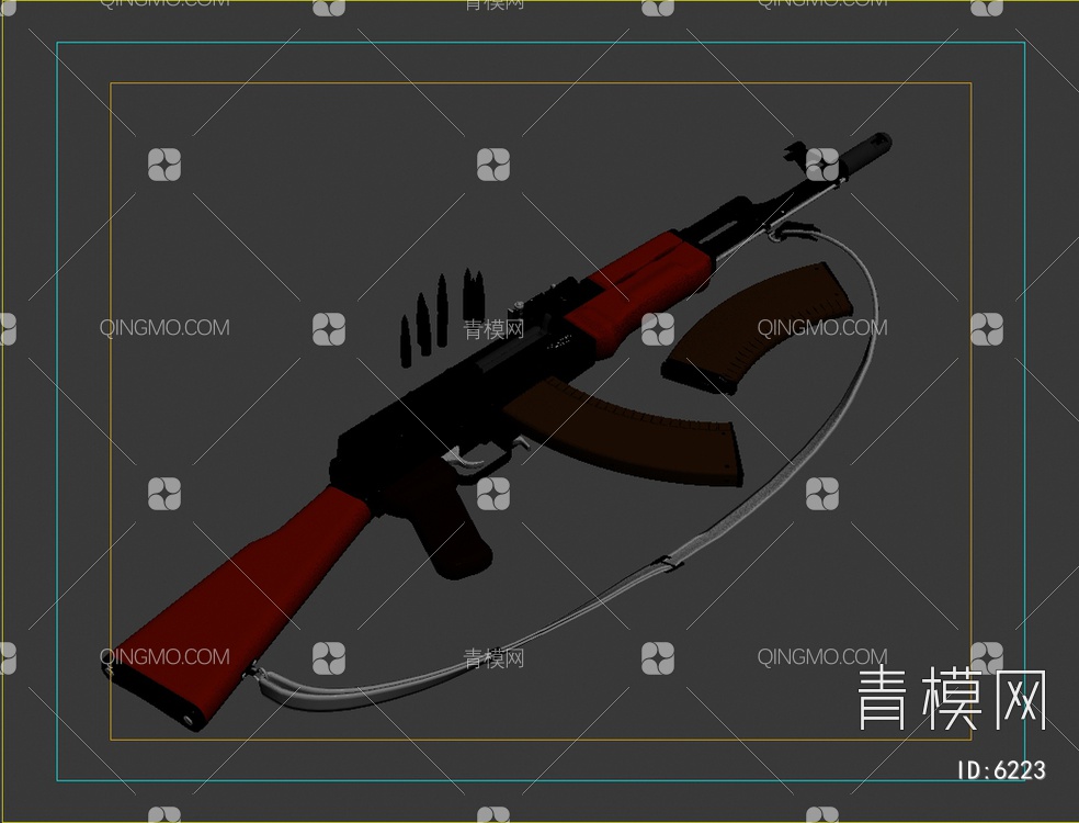 AK47机枪3D模型下载【ID:6223】