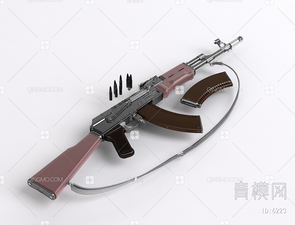 AK47机枪3D模型下载【ID:6223】