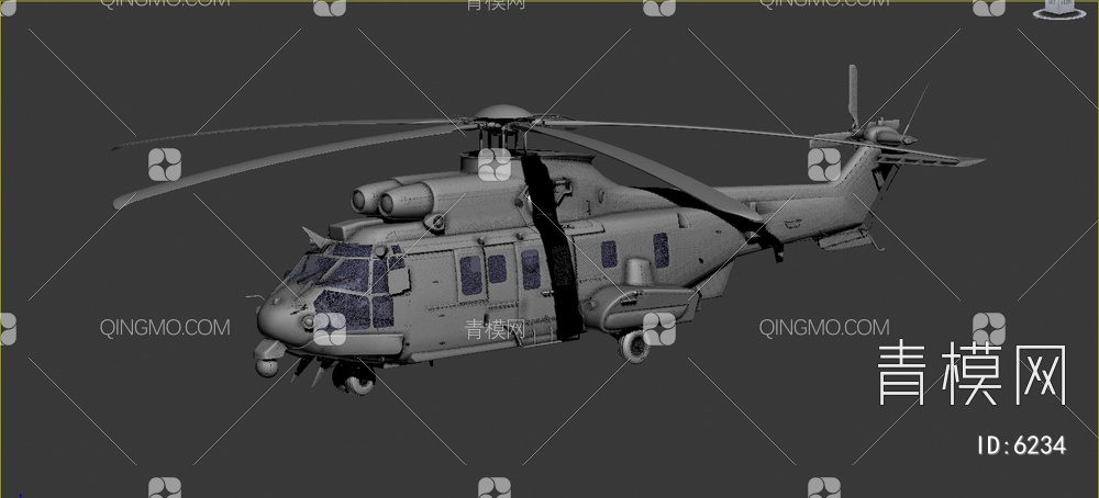 直升飞机3D模型下载【ID:6234】