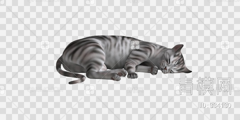 躺着的猫咪3D模型下载【ID:334130】