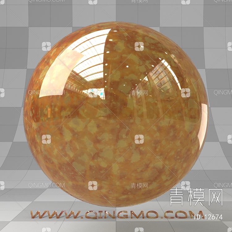 橙黄琥珀宝石vary材质下载【ID:12674】
