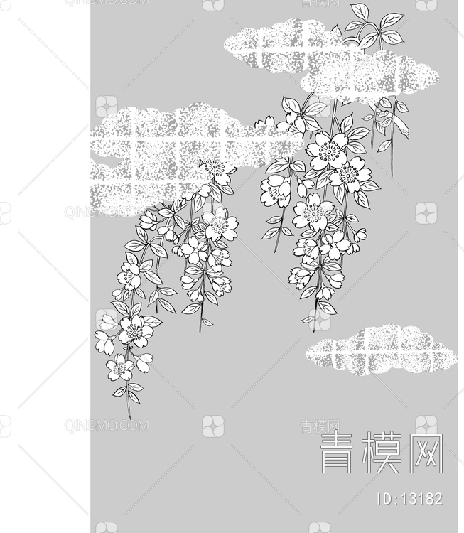 樱花、云朵、金箔格子2【ID:13182】
