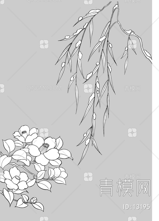 柳树枝与椿【ID:13195】
