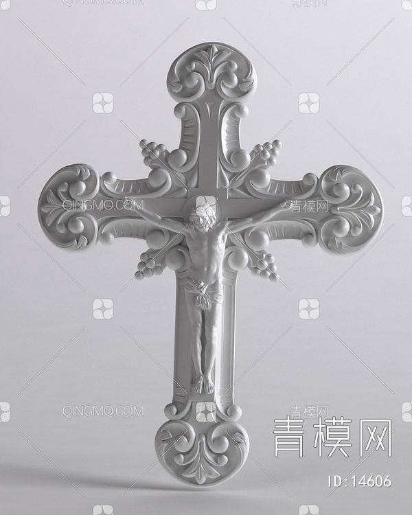 挂饰耶稣十字架雕塑3D模型下载【ID:14606】