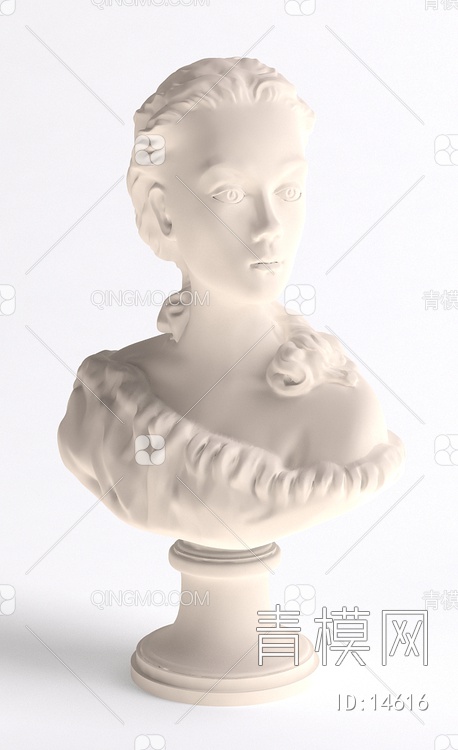 西方人物头雕塑3D模型下载【ID:14616】