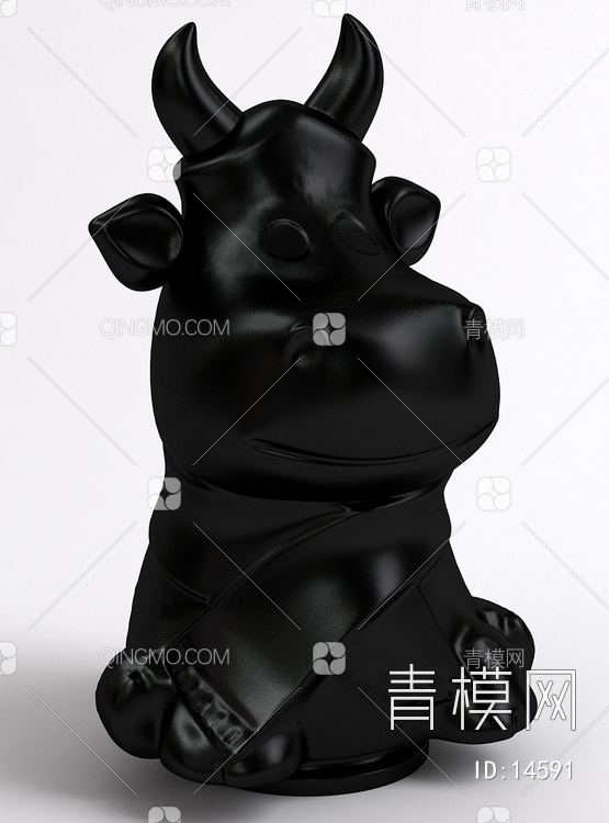 动物雕塑牛3D模型下载【ID:14591】