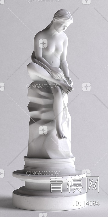西方神话女人物雕塑3D模型下载【ID:14584】