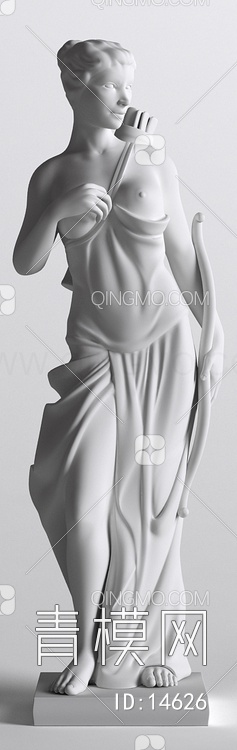 西方全身人物女雕塑3D模型下载【ID:14626】