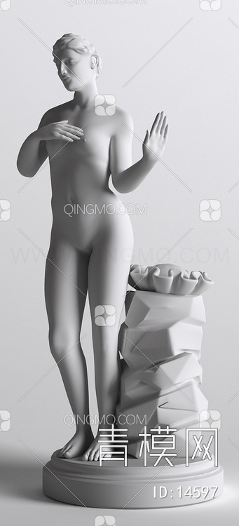 西方女雕塑人物3D模型下载【ID:14597】