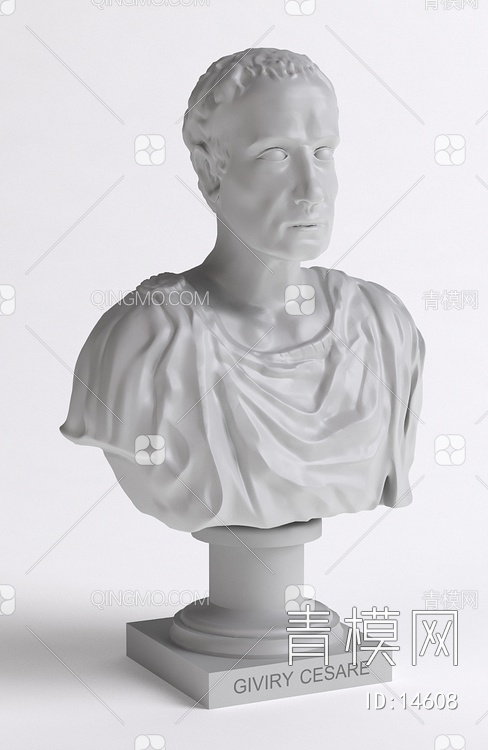 西方半身人物雕塑3D模型下载【ID:14608】