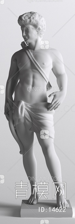 西方全身人物雕塑3D模型下载【ID:14622】