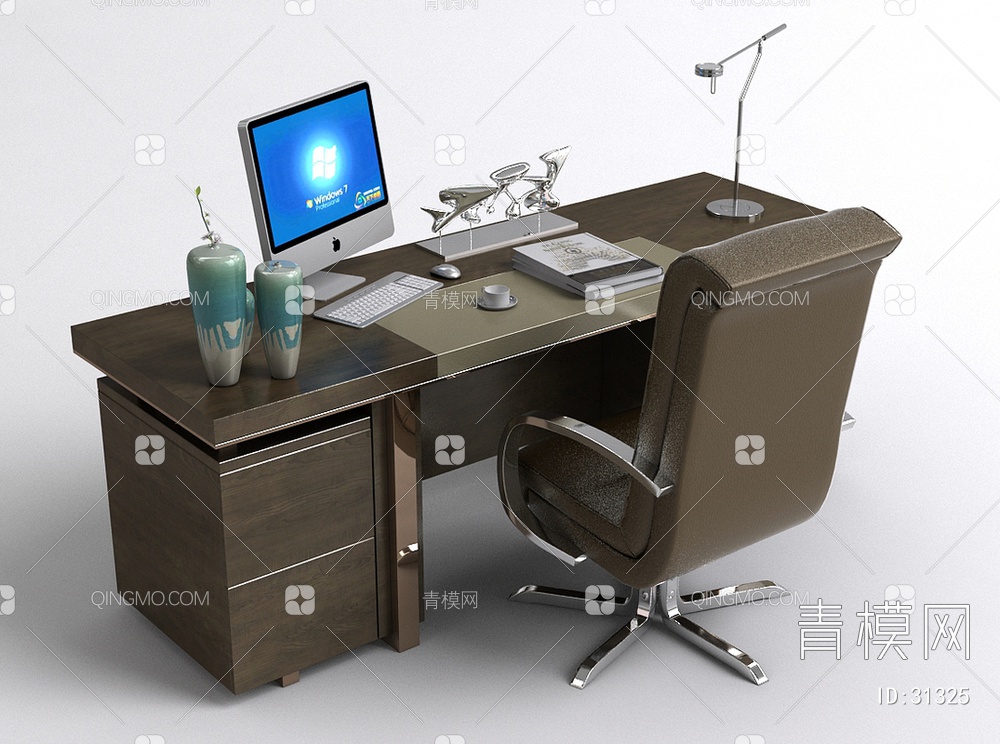 17年款办公桌3D模型下载【ID:31325】