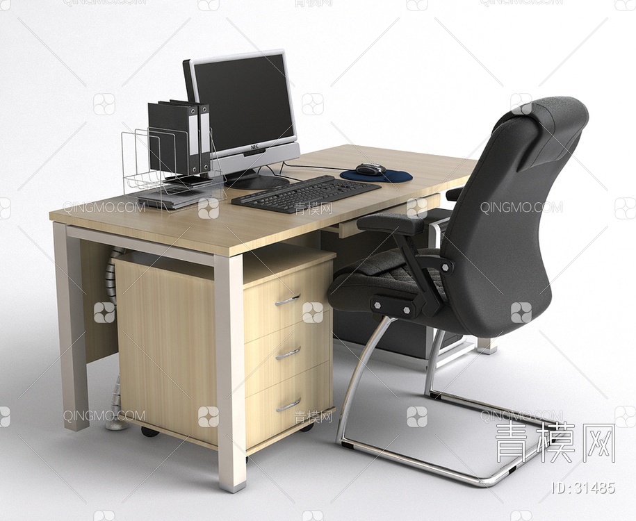办公桌桌椅3D模型下载【ID:31485】