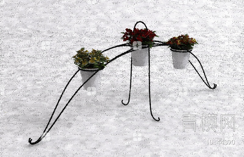 2017年款植物盆栽3D模型下载【ID:44390】