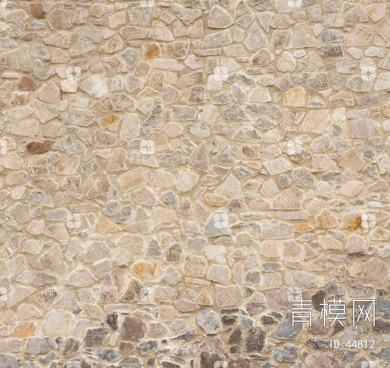 砖墙圆滑类石材-砖墙贴图下载【ID:44812】