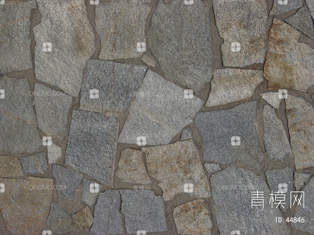 砖墙圆滑类石材-砖墙贴图下载【ID:44846】
