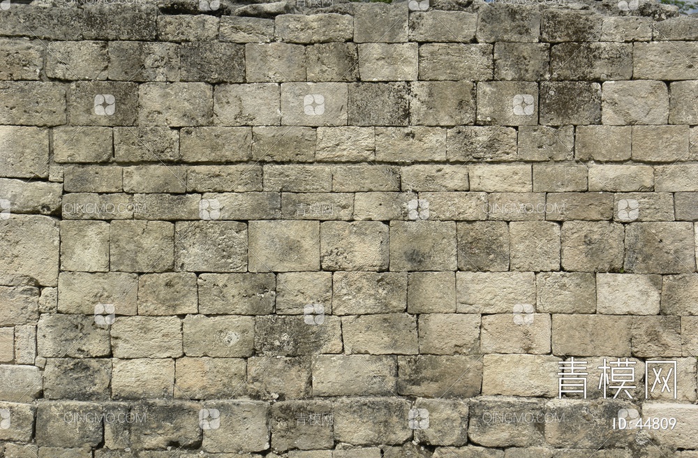 砖墙类齐整的石材-砖墙贴图下载【ID:44809】