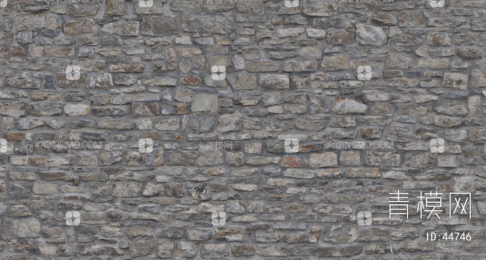 砖墙类带水泥浆的石材-砖墙贴图下载【ID:44746】