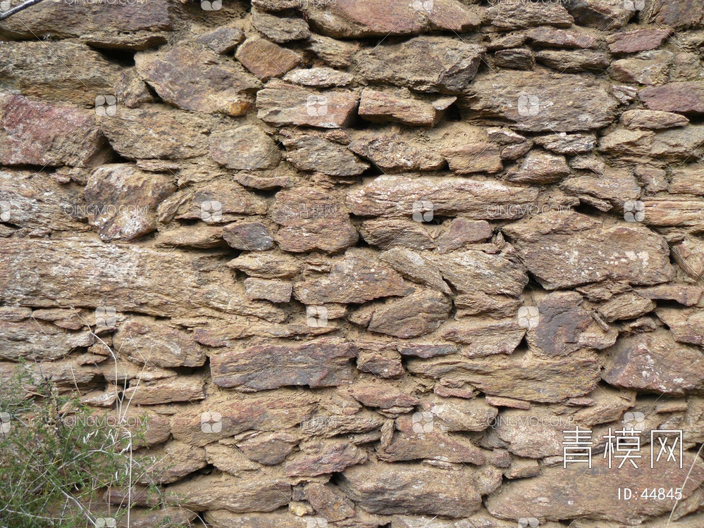 砖墙类带水泥浆的石材-砖墙贴图下载【ID:44845】