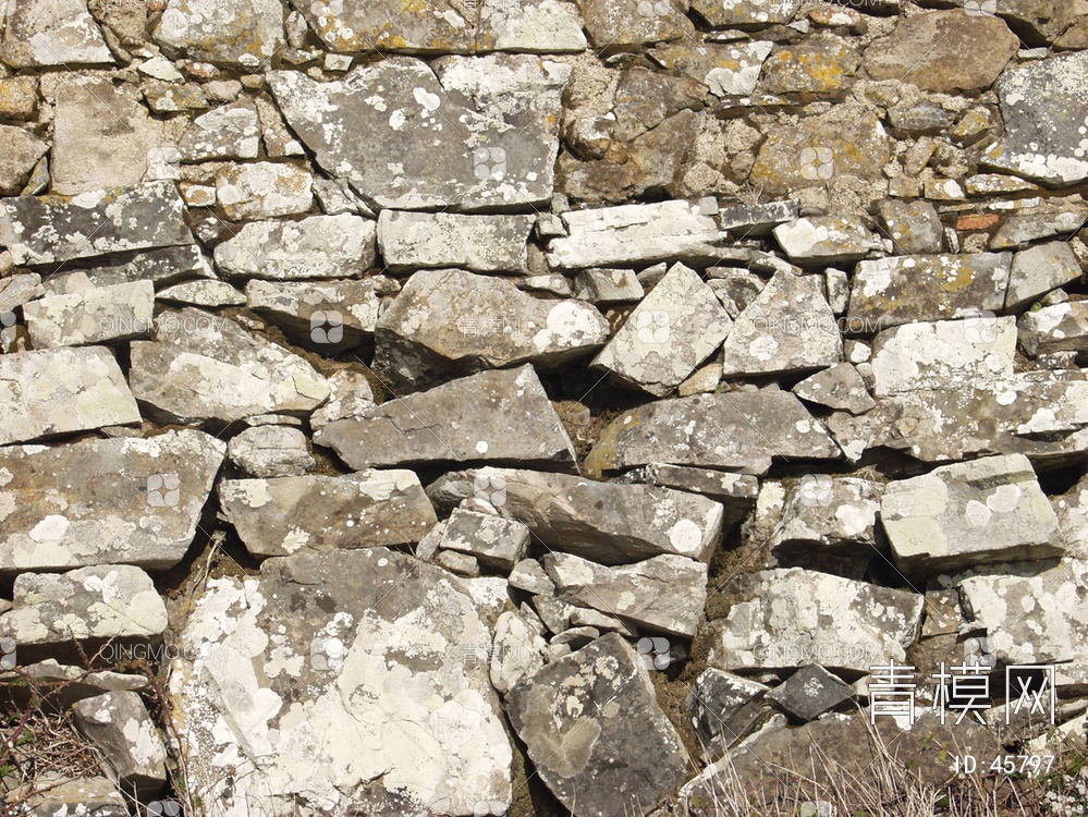 砖墙类带水泥浆的石材贴图下载【ID:45797】