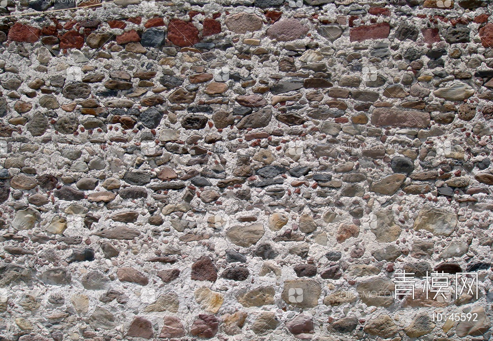 砖墙圆滑类石材-砖墙-圆滑类贴图下载【ID:45592】