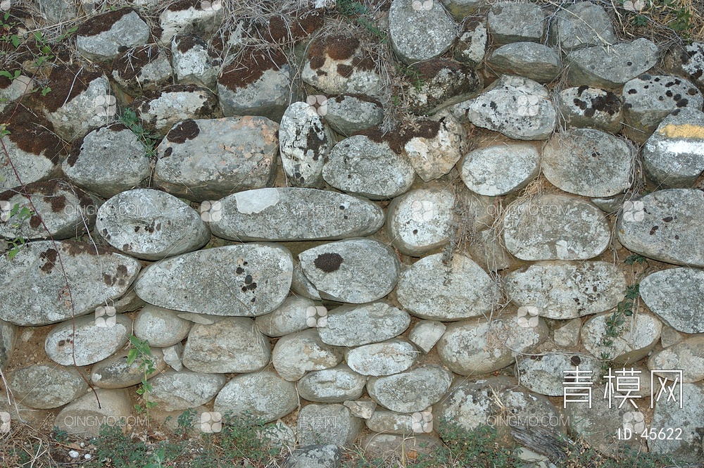 砖墙圆滑类石材-砖墙-圆滑类贴图下载【ID:45622】