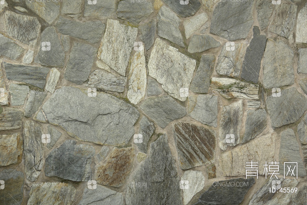 砖墙圆滑类石材-砖墙-圆滑类贴图下载【ID:45569】