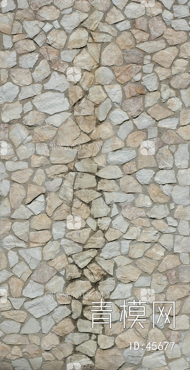 砖墙圆滑类石材-砖墙-圆滑类贴图下载【ID:45677】