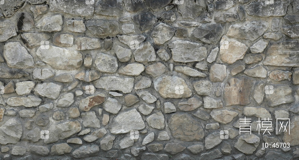 砖墙圆滑类石材-砖墙-圆滑类贴图下载【ID:45703】