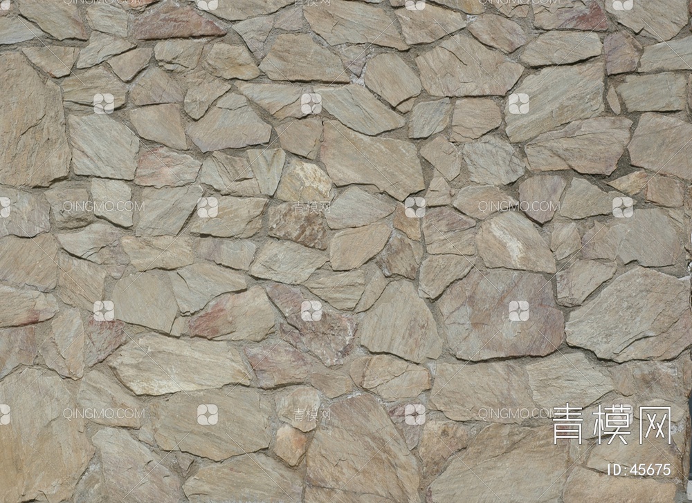 砖墙圆滑类石材-砖墙-圆滑类贴图下载【ID:45675】