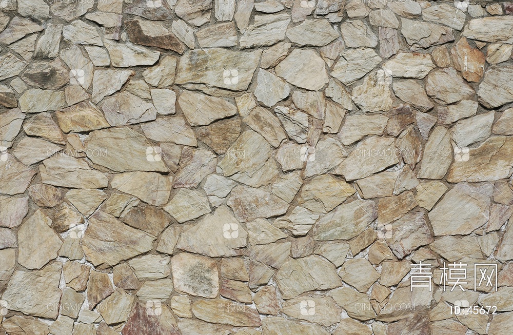 砖墙圆滑类石材-砖墙-圆滑类贴图下载【ID:45672】