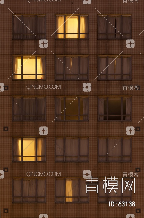 夜景玻璃反射高楼贴图下载【ID:63138】