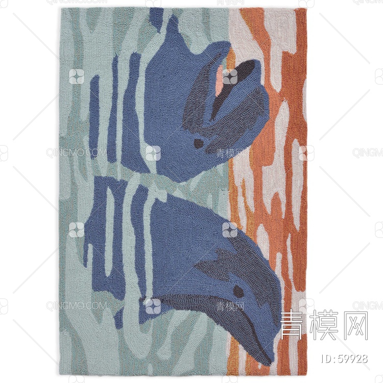 卡通海豚地毯贴图下载【ID:59928】
